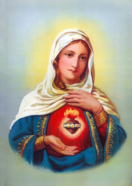 Sacred Heart of Virgin Mary (Coeur Immacule - Marie) - Christian Art Religious Painting - Canvas Prints