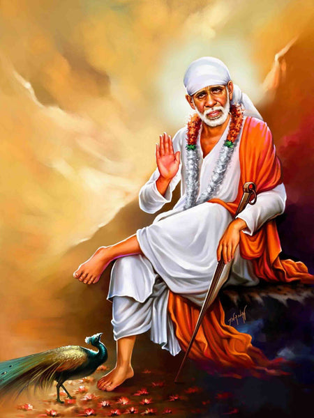 Sai Baba Of Shirdi Painting - Framed Prints