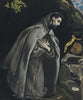 Saint Francis Kneeling in Meditation (? ????? F?a???s??? G??at?st?? st? ??a????sµ?) – Doménikos Theotokópoulos – Christian Art Painting - Posters