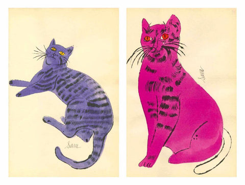 Sam And Sam - 25  Cats Named Sam Series - Andy Warhol - Pop Art Print - Life Size Posters by Andy Warhol