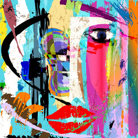 Eyes And Lips Abstract Digital Art - Framed Prints by Sina Irani