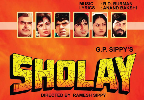 Sholay - Bollywood Hindi Movie Poster (2) - Framed Prints