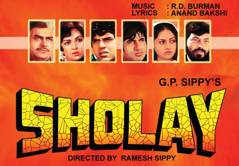 Sholay - Bollywood Hindi Movie Poster (2) - Art Prints