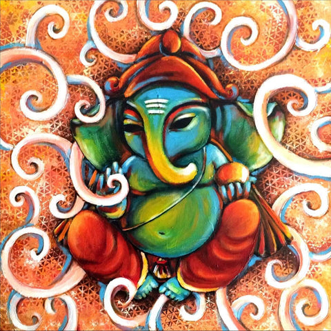 Canvas Painting - Modern Lord Ganesha Art Religious Wall Painting For  Living Room, Bedroom, Office, Hotels, Drawing Room (91cm X 61cm) - Inephos