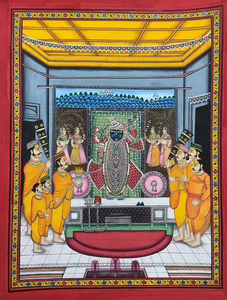 Shrinathji Darshan - Kirshna Pichwai Painting - Posters