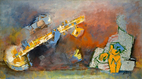 Sitar Player - Maqbool Fida Husain - Life Size Posters