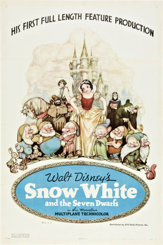 Snow White And The Seven Dwarfs - Hollywood English Animated Movie Poster - Art Prints