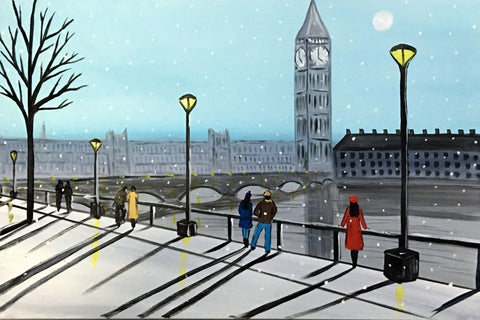 Snowfall In London - London Photo and Painting Collection - Life Size Posters