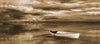 Solitude - Calm Ocean With Boat in Sepia - Posters