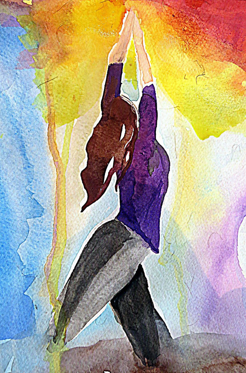 yoga pose painting - Denise Hopkins Fine Art