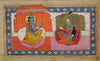 Sri Krishna preaching Gita Upadesh to Arjun - Kashmir School - c1875 Vintage Indian Miniature Painting - Large Art Prints