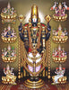 Sri Tirupati Venkateswara Swamy (Balaji) With Ashtha Lakshmi Painting - Canvas Prints