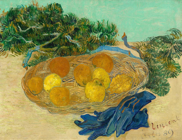 Still Life of Oranges and Lemons with Blue Gloves - Vincent van Gogh Masterpiece Painting - Art Prints