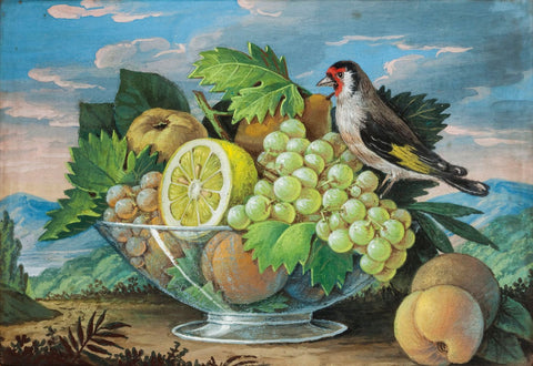Still Life with Fruit Bowl ,Fruit and Goldfinch - Life Size Posters by Sina Irani