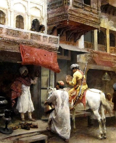 Street Scene In India - Canvas Prints by Edwin Lord Weeks