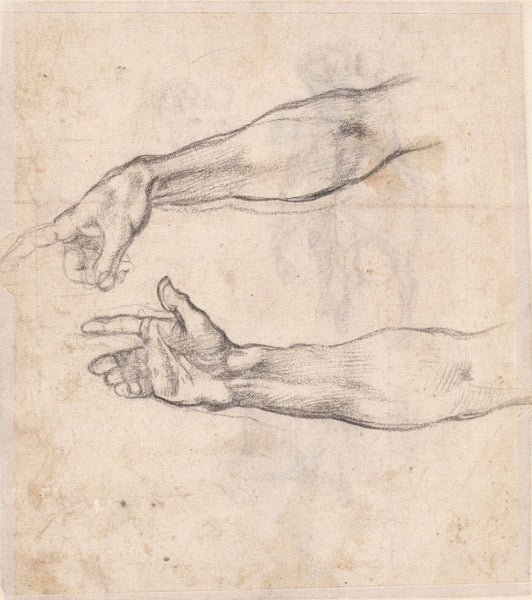 Study of an outstretched arm for a fresco - Michelangelo - Framed Prints