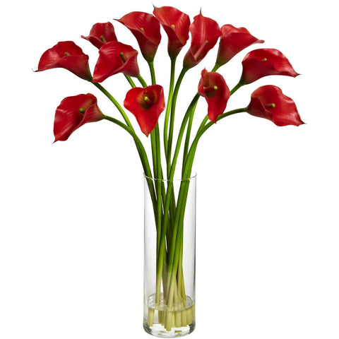 Floral Art - Calla Lily Flower Arrangement in Flower Vase - Canvas Prints