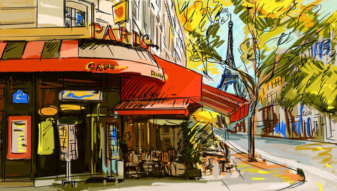 Paris Cafe Street - Posters by Sam Mitchell