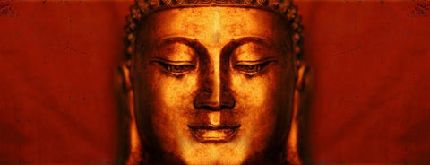 Meditating Buddha Red - Canvas Prints by Raghuraman
