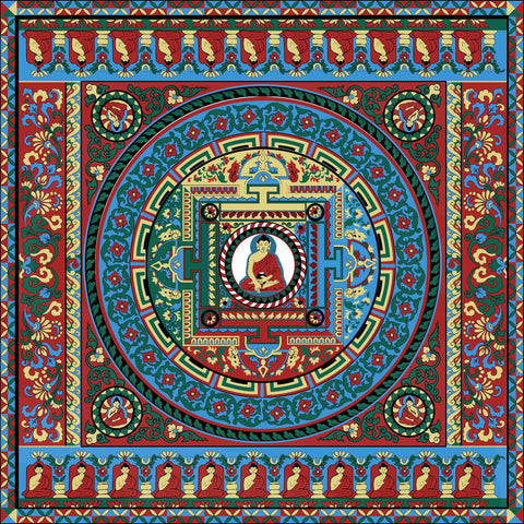 Thanka - A Tibetan Buddhist Painting - Large Art Prints by James Britto