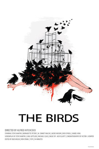 The Birds - Alfred Hitchcock Classic Horror Suspense Film Poster - Hollywood Movie Art Poster - Canvas Prints