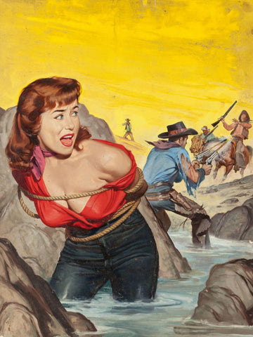 The Cowpoke and His $50,000 Date - Wil Hulsey - Pulp Art Cover - Canvas Prints