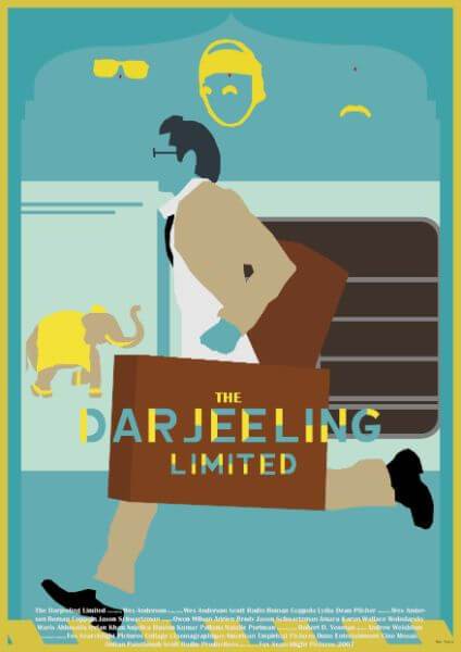 Movie Poster Design Cinema Darjeeling Limited  Movie posters design, Movie  posters minimalist, Darjeeling limited
