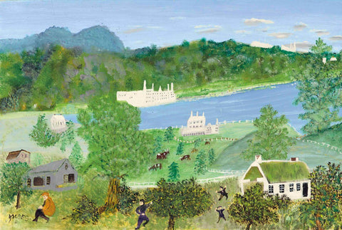 The Deep River - Grandma Moses (Anna Mary Robertson) - Folk Art Painting II - Life Size Posters