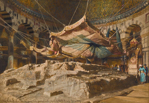The Holy Rock Jerusalem - Carl Haag 1859 - Orientalist Art Painting by Carl Haag