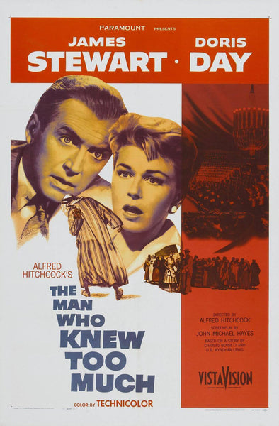 The Man Who Knew Too Much -James Stewart - Alfred Hitchcock - Classic Movie Poster - Large Art Prints