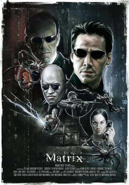 The Matrix - Hollywood Cult Classic Graphic Movie Poster - Art Prints