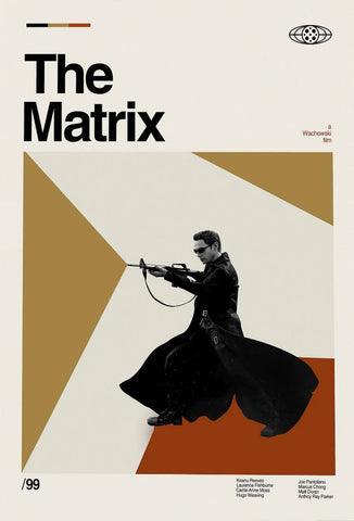 The Matrix - Keanu Reeves - Hollywood Sci-Fci Action Movie Art Poster - Canvas Prints