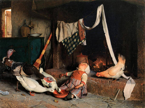 The Right Moment - Gaetano Chierici - 19th Century European Domestic Interiors Painting - Art Prints