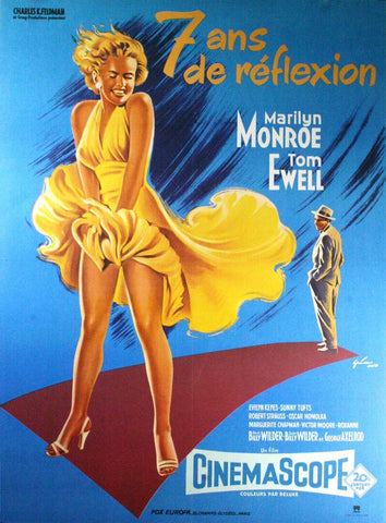 The Seven Year Itch (French Release) - Marilyn Monroe - Movie Art Poster - Canvas Prints