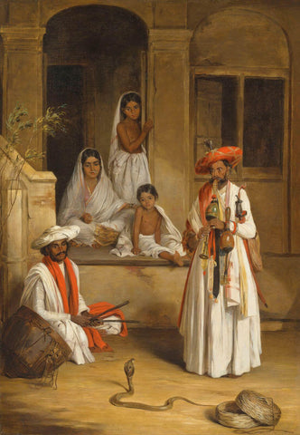 The Snakecharmer - Arthur William Devis - Vintage Orientalist Paintings of India by Arthur William Devis