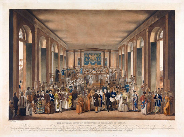 The Supreme Court Of Judicature In The Island Of Ceylon C1818 - James Stephanoff - Legal Office Art Aquatint Painting - Canvas Prints