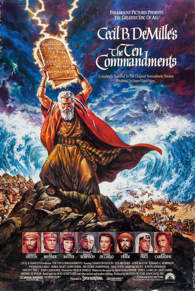 The Ten Commandments - Charlton Hestin Yul Bryner - Hollywood Classic Movie Poster - Framed Prints