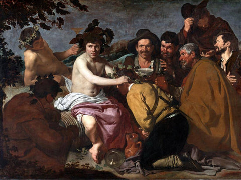 The Triumph of Bacchus (Los Borrachos or The Drinkers) - Diego Velazquez - Painting - Framed Prints