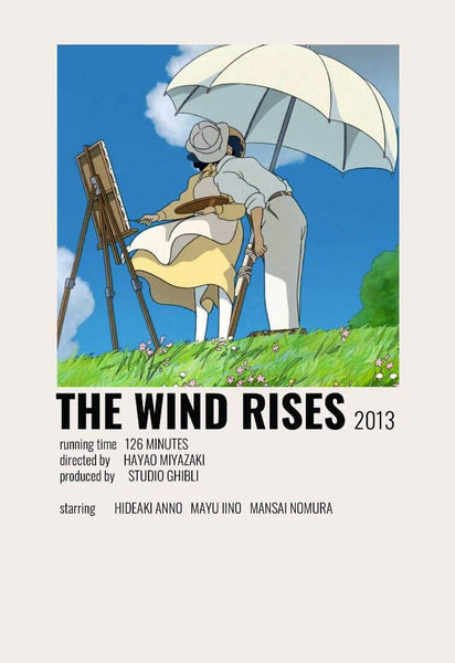 The Wind Rises - Studio Ghibli - Japanaese Animated Movie Minimalist Poster - Canvas Prints