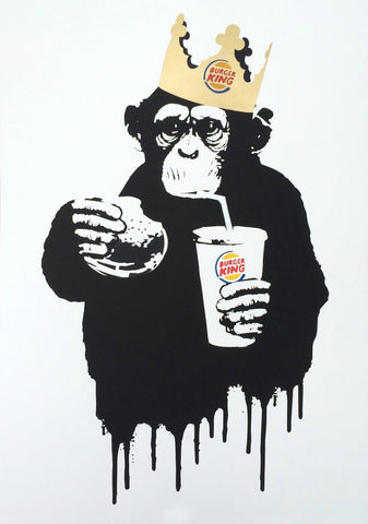Thirsty Burger King - Banksy - Canvas Prints by Banksy