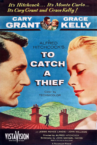 To Catch A Thief - Grace Kelly - Cary Grant - Alfred Hitchcock - Classic Hollywood Suspense Movie Poster - Large Art Prints