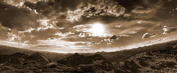 Top of The World on Mt Evans - Mountainscape Sepia - Large Art Prints