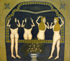 Two Women In Front Of A Mirror - Morris Hirshfield - Modern Primitive Art Painting - Art Prints