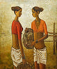 Two Young Fisherwomen - B Prabha - Indian Art Painting - Posters