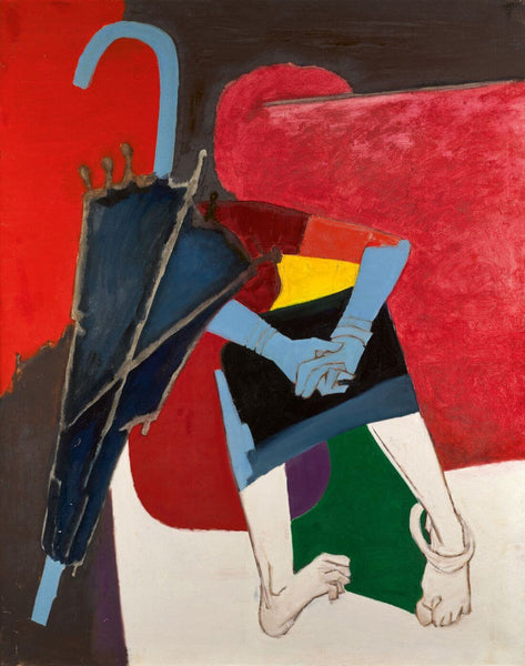 Umbrella  - Maqbool Fida Husain – Painting - Canvas Prints