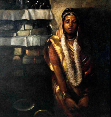 Unknown Bride -Bikas Bhattacharji - Indian Contemporary Art Painting - Canvas Prints by Bikash Bhattacharjee