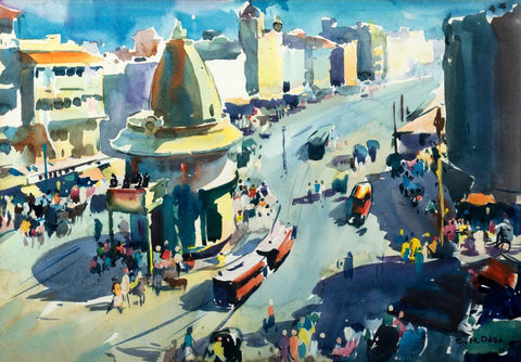 Views Of Bombay (Gol Deval Temple) - Sayed Haider Raza - Life Size Posters by Sayed Haider Raza