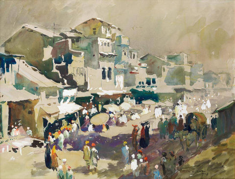 Village Scene - S H Raza - Early Works - Life Size Posters by Sayed Haider Raza