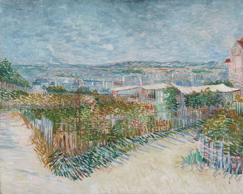 Montmartre Behind the Moulin de la Galette - Large Art Prints by Vincent Van Gogh