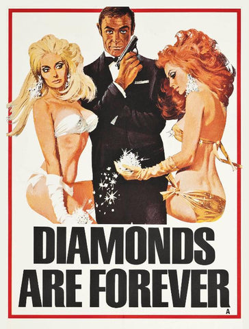 Vintage Movie Robert McGinnis Art Poster - Diamonds Are Forever -  Tallenge Hollywood James Bond Poster Collection - Canvas Prints by Tallenge Store